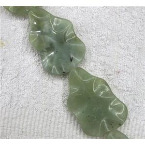 green jasper bead, cucurbit, approx 35x45mm, 7pcs per st
