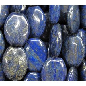 lapis lazuli bead, flat-oval, approx 15x20mm