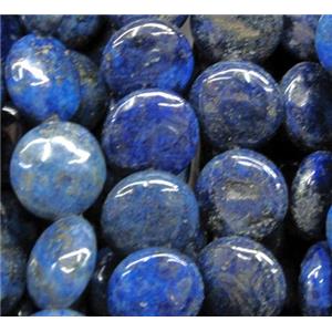 lapis lazuli bead, flat round, approx 12mm dia