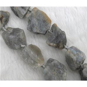 Labradorite nugget beads, freeform, rough, approx 15-25mm