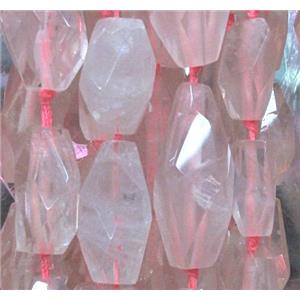 pink quartz bead, freeform, approx 12-18mm