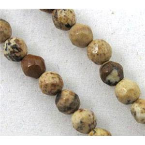 tiny gemstone beads, faceted round, approx 3mm dia, 15 inches