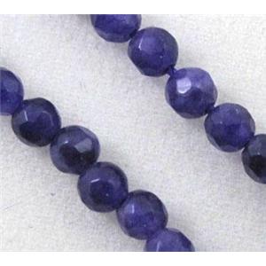 purple jade beads, tiny, faceted round, approx 2mm dia, 15.5 inches