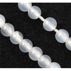 white agate beads, tiny, round, approx 3mm dia, 15.5 inches