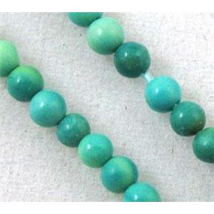 chunky green turquoise beads, tiny, round, approx 2mm dia, 15.5 inches