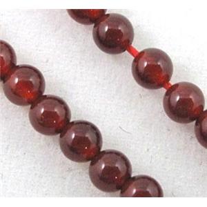 deep-red agate beads, tiny, round, approx 2mm dia, 15.5 inches