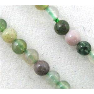 indian agate beads, multi-color, tiny, round, approx 3mm dia, 15.5 inches