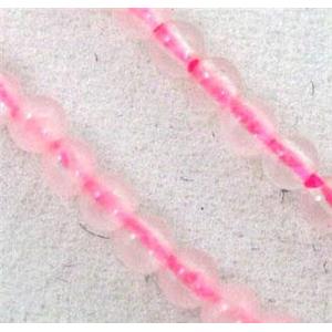 pink jade beads, tiny, round, approx 2mm dia, 15.5 inches