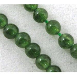 jade beads, tiny, round, green, approx 3mm dia, 15.5 inches