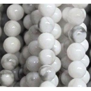 tiny turquoise bead, round, white, approx 3mm dia, 130pcs per st