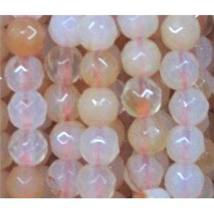 tiny agate bead, faceted round, approx 4mm dia, 98pcs per st