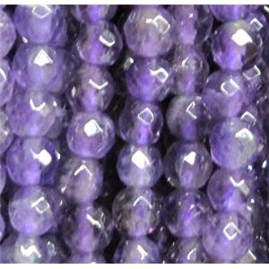 faceted round amethyst beads, tiny, purple, approx 3mm dia, 130pcs per st
