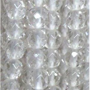 clear quartz beads, tiny, faceted round, approx 3mm dia, 130pcs per st