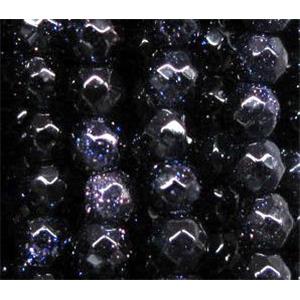 Blue SandStone beads, tiny, faceted round, approx 3mm dia, 130pcs per st