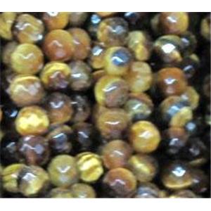 tiger eye stone beads, tiny, faceted round, approx 3mm dia, 130pcs per st