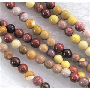 round mookaite beads, colorful, tiny, approx 4mm dia, 15.5 inches