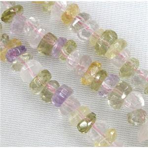 mixed gemstone beads, rondelle, approx 8-10mm