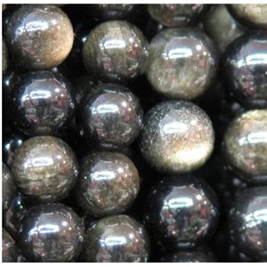 Mahogany Obsidian beads, round, approx 8mm dia, 15.5 inches
