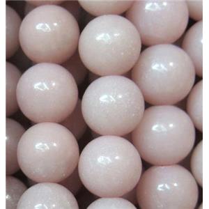 natural Chinese Pink Opal Stone Beads, round, approx 10mm dia, 15.5 inches