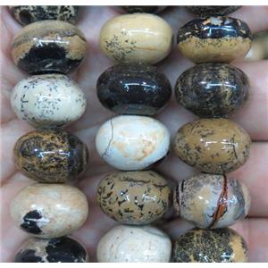 yellow chohua jasper beads, rondelle, approx 13x18mm