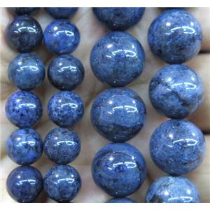 Blue Dumortierite Jasper beads, round, approx 12mm dia, 15.5 inches