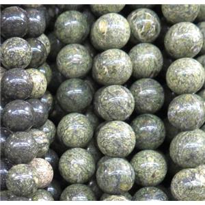 Russian Mountain Jade beads, round, approx 10mm dia, 15.5 inches