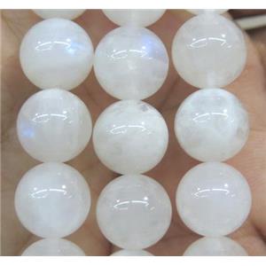 rainbow MoonStone beads, round, white, AAAA-grade, approx 10mm dia, 15.5 inches