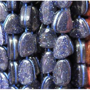 Blue SandStone beads, triangle, approx 12x17mm