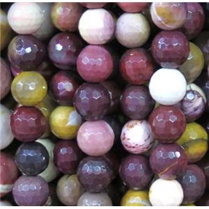 faceted round Mookaite Beads, approx 12mm dia, 15.5 inches