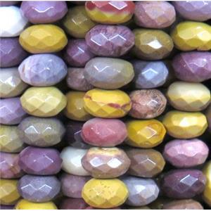 mookaite beads, faceted rondelle, approx 6x10mm