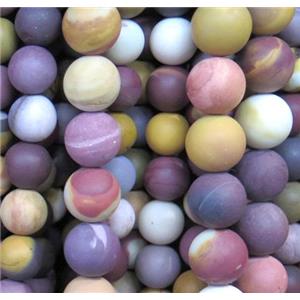 round matte Mookaite beads, approx 10mm dia, 15.5 inches
