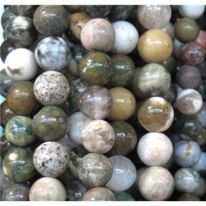 ocean Agate beads, round, approx 6mm dia, 15.5 inches