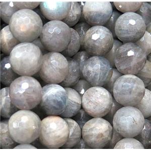 Labradorite bead, faceted round, approx 12mm dia, 15.5 inches
