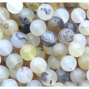 round matte Heihua montana Agate Beads, approx 14mm dia, 15.5 inches