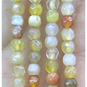 tiny Yellow Agate Beads, faceted round, approx 3mm dia