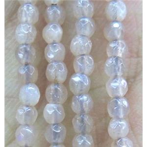 tiny Pink Moonstone Beads, faceted round, approx 3mm dia