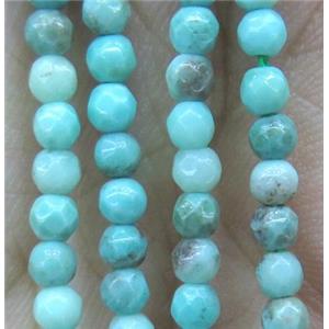 tiny Green Grass Agate Beads, faceted round, approx 3mm dia