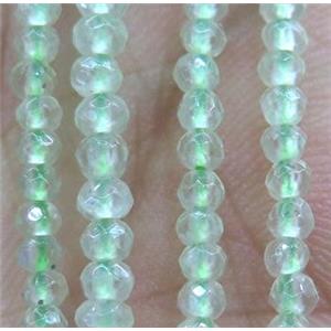 tiny Prehnite Beads, faceted rondelle, approx 4mm dia