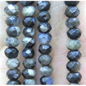 tiny gray Opal Beads, faceted rondelle, approx 4mm dia