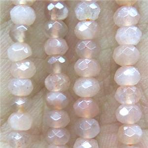 tiny Sunstone Beads, faceted rondelle, approx 4mm dia