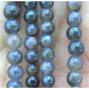 tiny Labradorite beads, round, AB-Color electroplated, approx 3mm dia