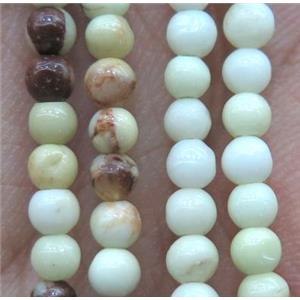 new Mountain Jade beads, round, approx 3mm dia