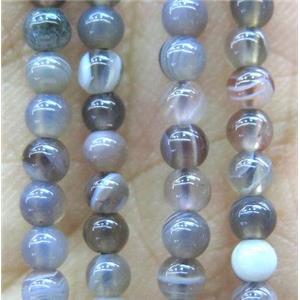 natural gray Botswana Agate Beads, round, approx 3mm dia