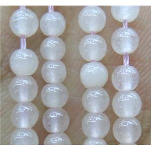 round tiny White Jade Beads, approx 3mm dia