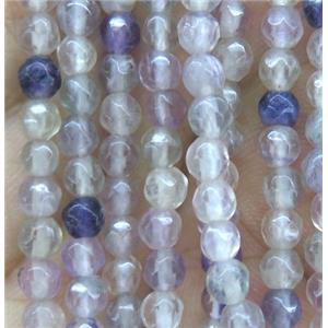 tiny Fluorite beads, faceted round, approx 4mm dia