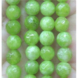 olive agate beads, faceted round, approx 6mm dia