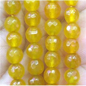 golden agate beads, faceted round, approx 6mm dia