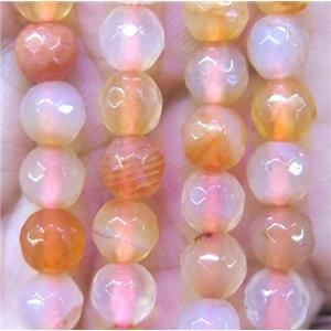 agate bead, faceted round, approx 6mm dia
