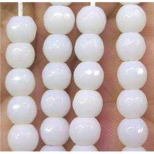 white agate beads, faceted round, approx 6mm dia