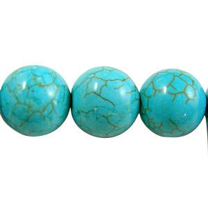 synthetic blue Turquoise Beads, round, 6mm dia, approx 62pcs per st